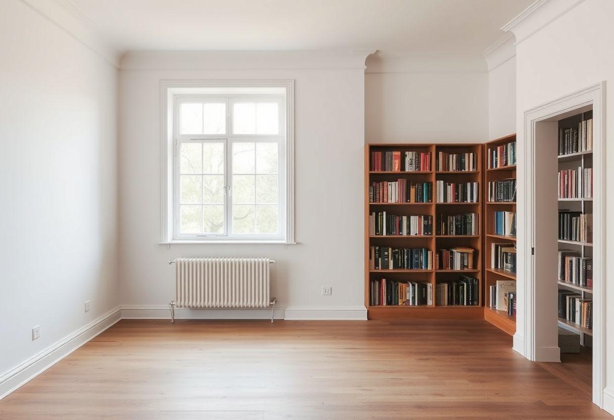 Bibliothèque vide, avant home staging