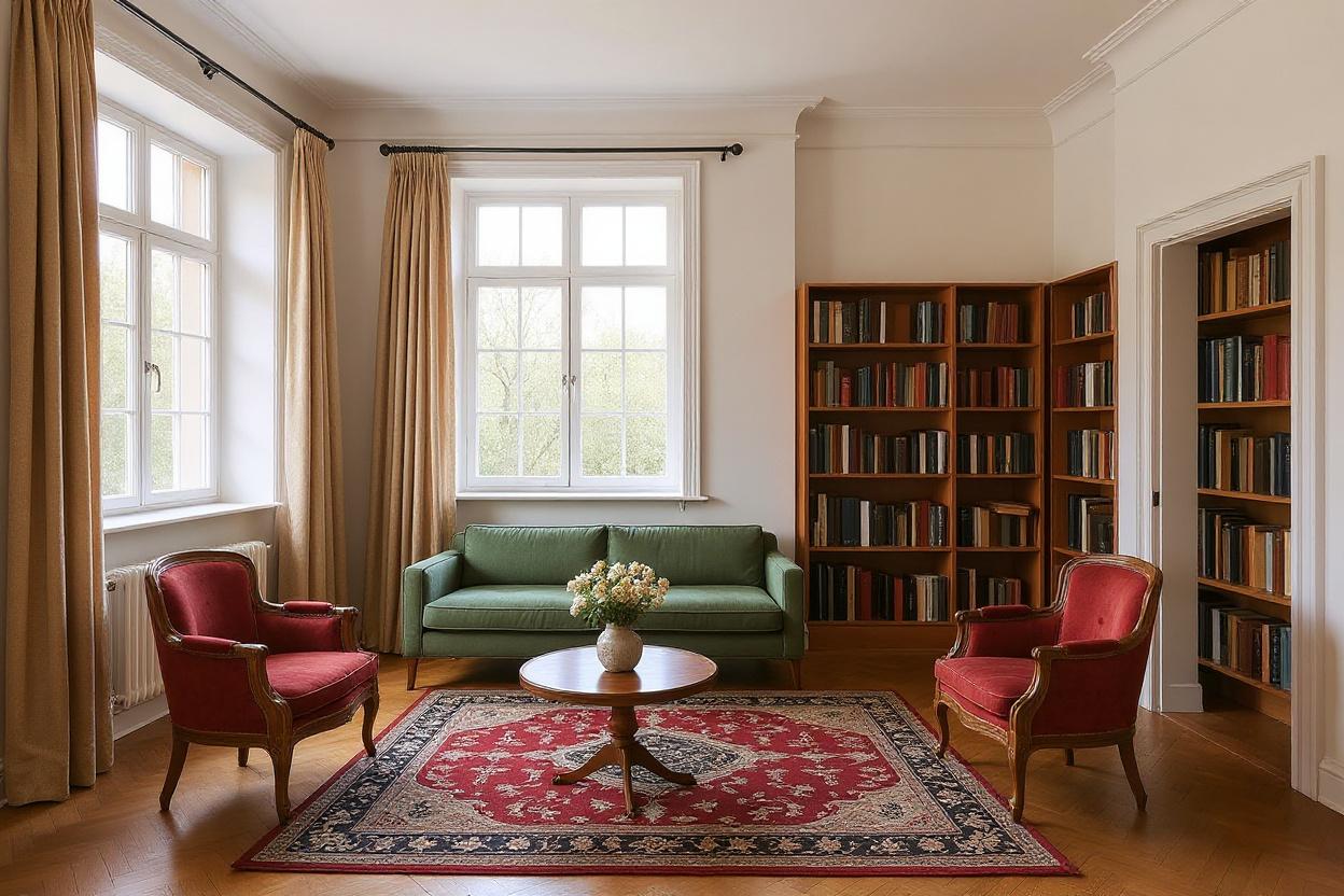 Home staging bibliothèque : ambiance Haussmannien