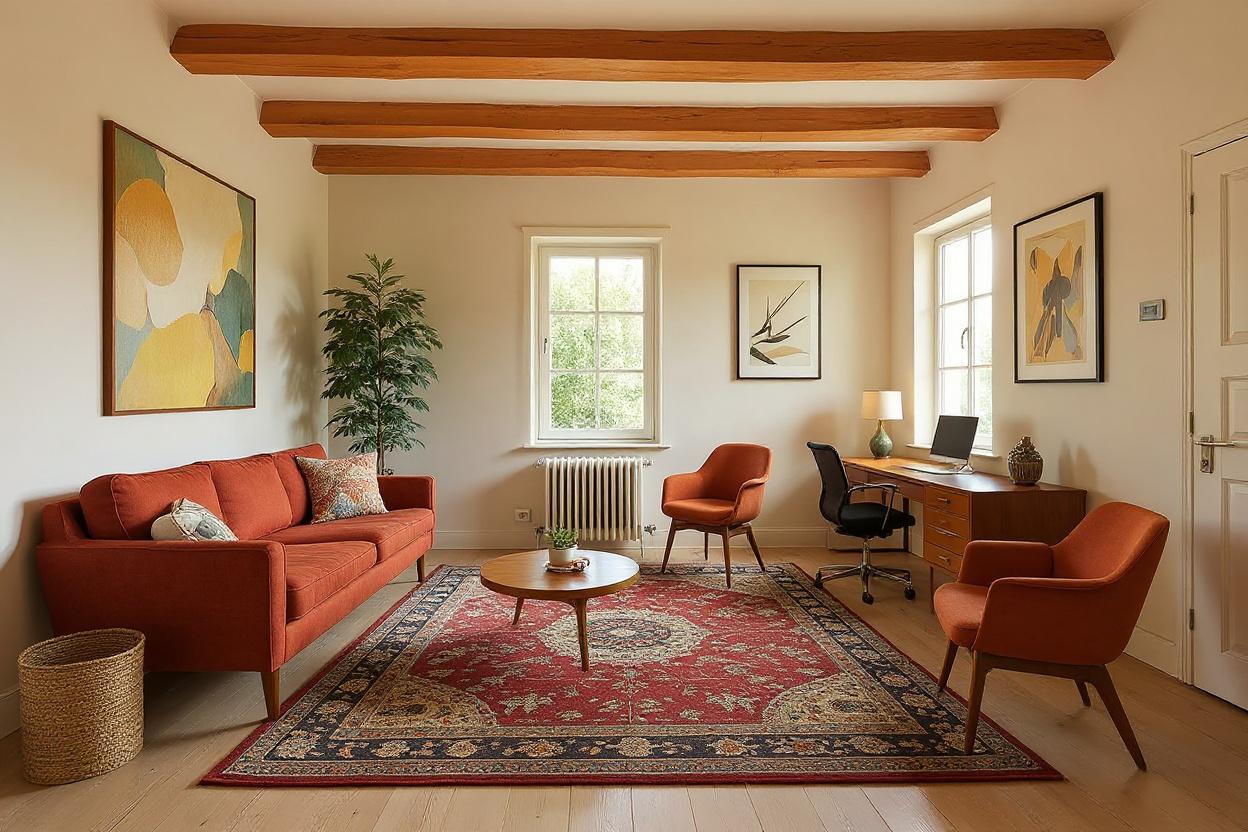 Home staging bureau : ambiance Mid-Century Modern