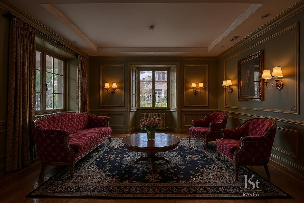 Home staging lobby d'hôtel : ambiance Art Déco