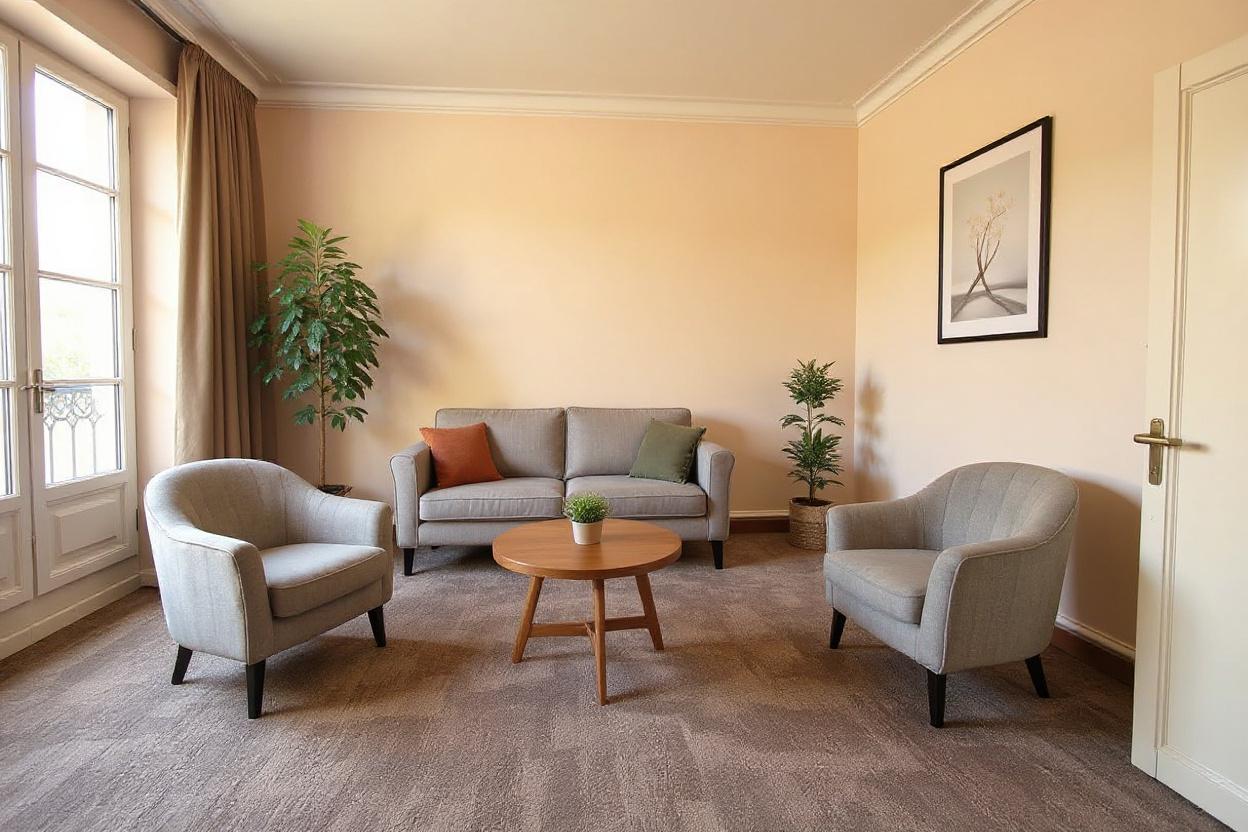 Chambre d'hôtel après home staging virtuel avec ChangeTonIntérieur