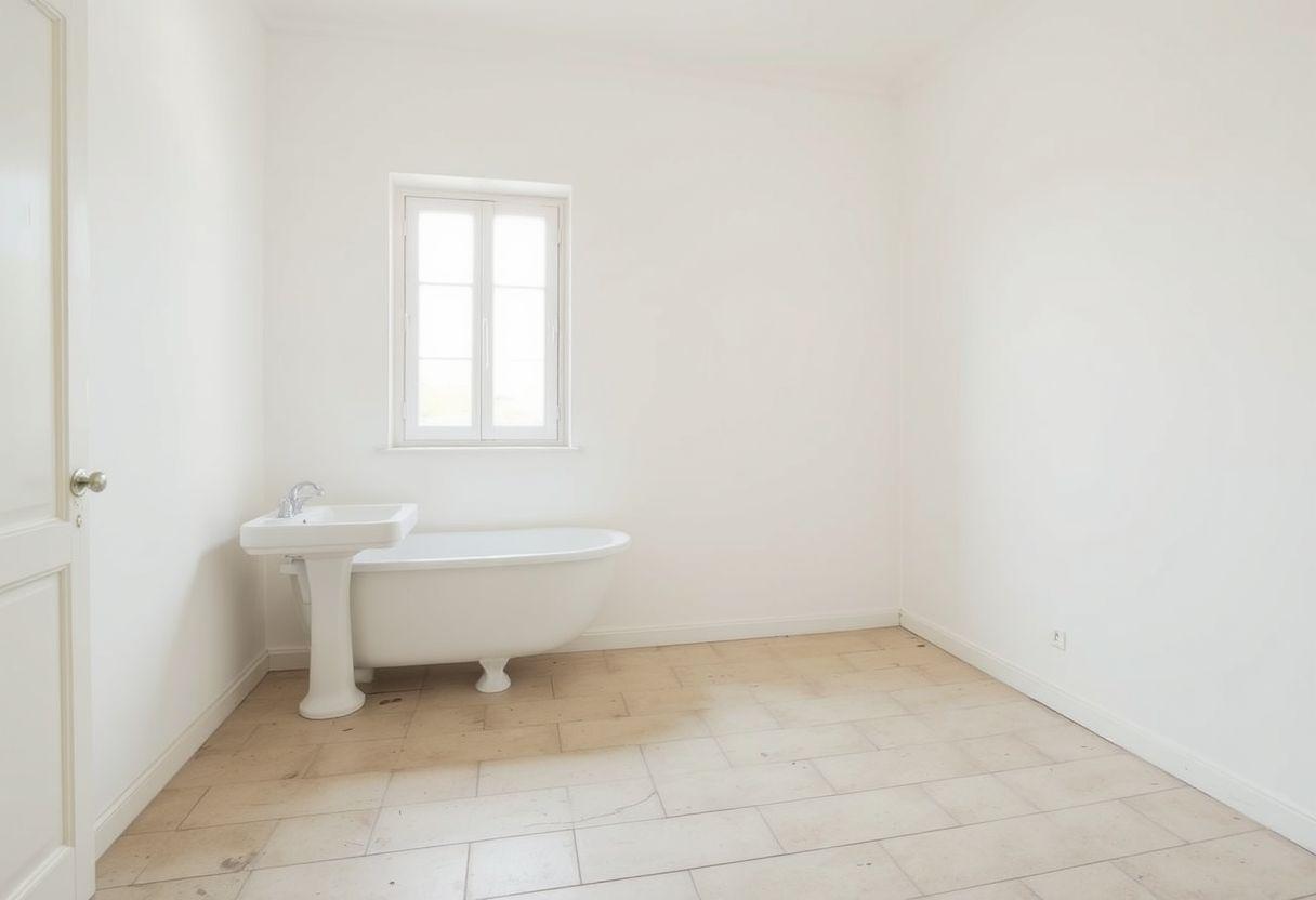 Salle de bain vide, avant home staging