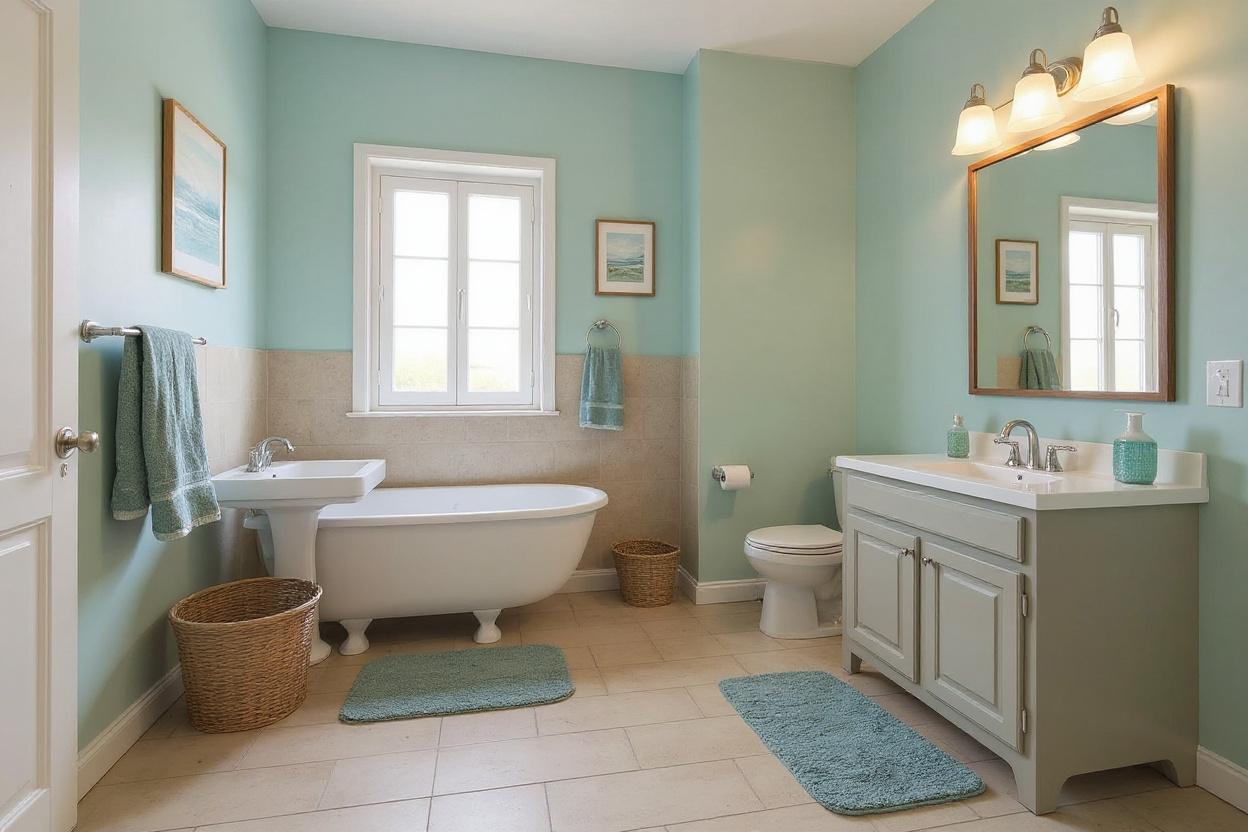 Home staging salle de bain : ambiance Bord de mer