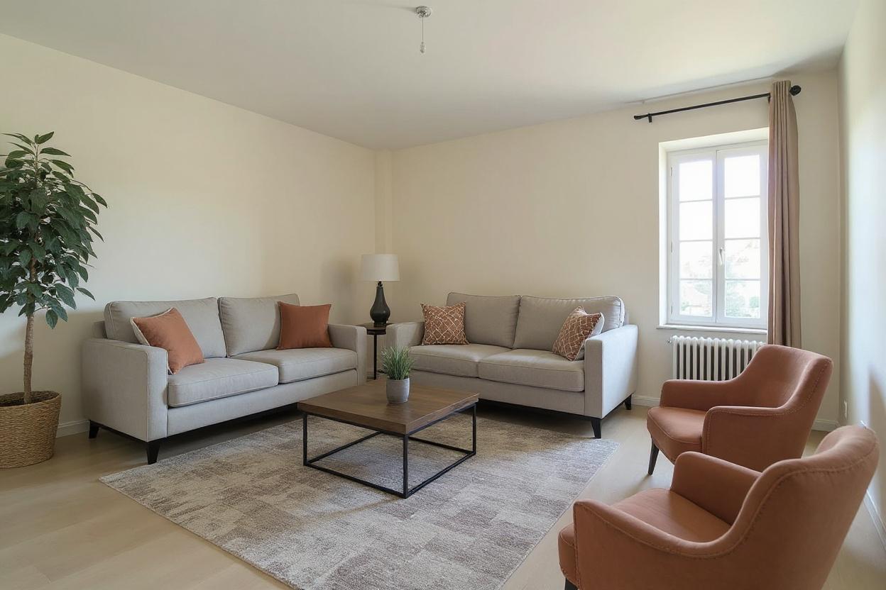 Salon après home staging virtuel avec ChangeTonIntérieur
