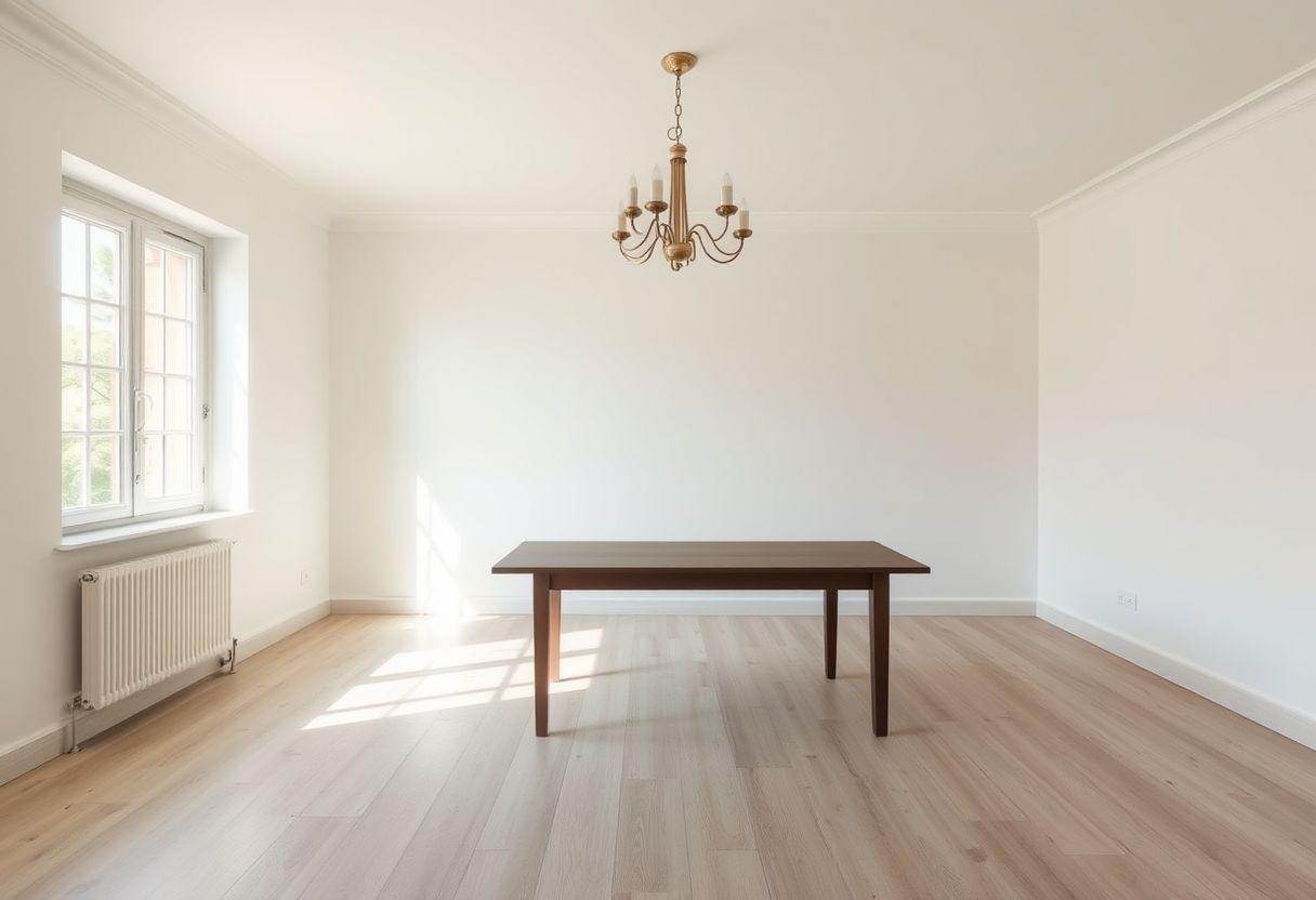 Salle à manger vide, avant home staging