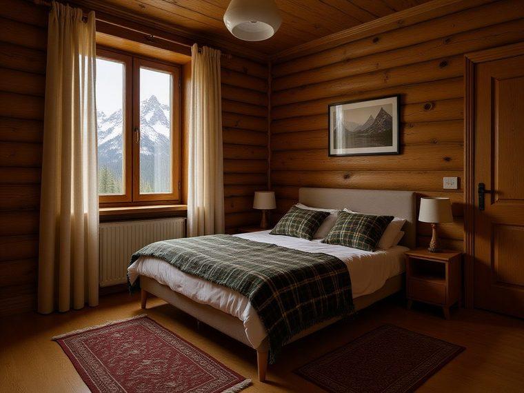 Chambre transformée en style Chalet alpin