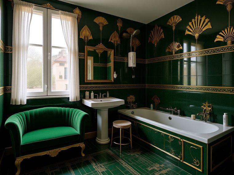 Salle de bain transformée en style Art Déco
